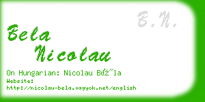 bela nicolau business card